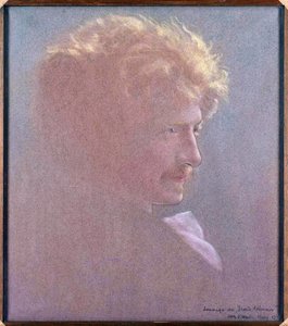 Porträtt av Ignacy Jan Paderewski (1860-1941) (Hyllning till den stora polen) av Kaufmann, Leon (1872-1933). olja på duk av Leon Kamir Kaufman