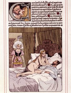 Illustration av Honore de Balzacs roman "La Mye du Roy"" av Leon Lebegue (1863-1944)