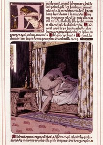 Illustration av Honore de Balzacs roman "La Mye du Roy"" av Leon Lebegue (1863-1944)