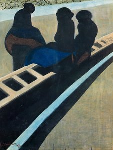 Fiskarfruar på kajen av Leon Spilliaert