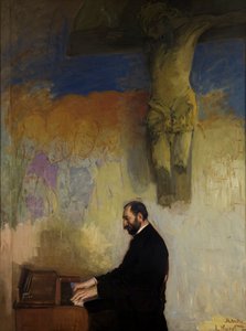 Porträtt av Felix Jasienski (1861-1929) vid orgeln