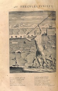 Hercules rasande, från "Les Images ou Tableaux de Platte Peinture des Deux Philostrates Sophistes Grecs", av Blaise de Vigenere (1523-96) Paris, 1615