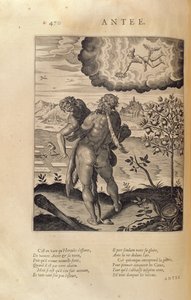 Hercules som dödar Antaeus, från "Les Images ou Tableaux de Platte Peinture des Deux Philostrates Sophistes Grecs", av Blaise de Vigenere (1523-96) Paris, 1615 av Leonard Gaultier