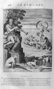 Polyphemus, jättesonen till Poseidon och Thoosa i grekisk mytologi, en av cykloperna som beskrivs i Odyssey