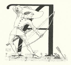 A var en bågskytt och sköt på en groda (gravyr) av Leonard Leslie Brooke