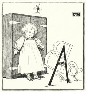 Stort A, litet a, studsande B (gravyr) av Leonard Leslie Brooke