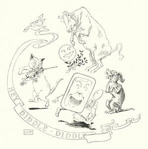 Hallå! diddle, diddle, katten och fiolen (gravyr) av Leonard Leslie Brooke