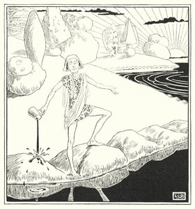 Om hela världen var äppelpaj, och allt havet var bläck (gravyr) av Leonard Leslie Brooke