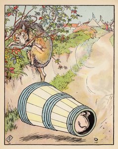 Illustration till De tre små grisarna (färglitografi) av Leonard Leslie Brooke