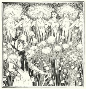 Mistress Mary, tvärtom, hur växer din trädgård (gravyr) av Leonard Leslie Brooke