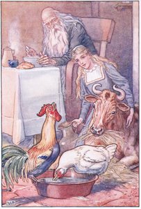 Vackra kycklingar och fläckig ko, vad blir vårt svar nu, 1920-talet av Leonard Leslie Brooke