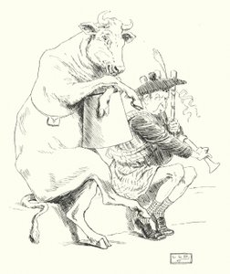 Det fanns en piper, han hade en ko (gravyr) av Leonard Leslie Brooke