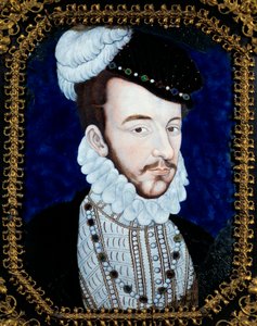 Porträtt av Karl IX, kung av Frankrike (1550-1574). Målning av Leonard Limosin (1505-1577) av Leonard Limosin