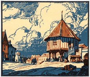 The Market Cross, Wymondham, Norfolk, tidigt 1900-tal. av Leonard Russell Squirrell