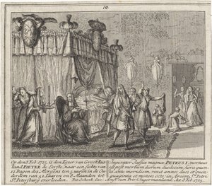 Peter den stores död den 8 februari 1725, 1727 av Leonard Schenk