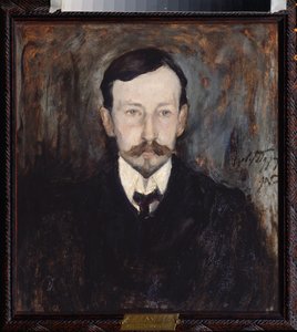 Porträtt av författaren Ivan A Bunin (Porträtt av författaren Ivan A Bunin) - Målning av Leonard Viktorovich Turzhansky (1875-1945), olja på duk av Leonard Viktorovich Turzhansky