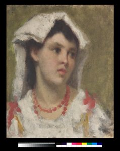 Porträtt av en ung kvinna från Ciociaria, 1877 av Leonardo Bazzaro