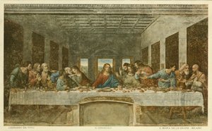 Den sista måltiden (färglitografi) av Leonardo da (after) Vinci
