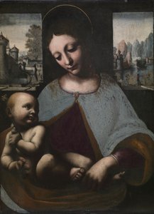Jungfru och barn, ca. 1500 (olja på trä) av Leonardo da (circle of) Vinci