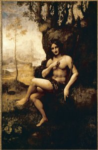 Bacchus (olja transponerad på duk av Leonardo da (studio of) Vinci
