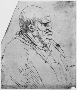 En grotesk profil av en man till höger, c1480 1945 av Leonardo da Vinci