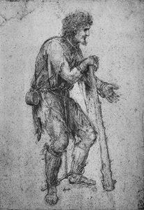 En man med en klubba och fjättrade fötter, c1480 1945 av Leonardo da Vinci