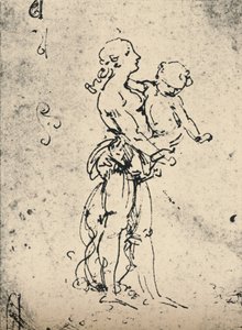 En kvinna som bär ett barn, c1481 1945 av Leonardo da Vinci