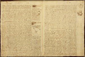 En sida från Codex Leicester, 1508-12 (sepia bläck på linnepapper) av Leonardo da Vinci
