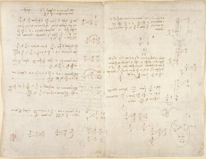 Arundel 263, f.220v, f.221, Anteckningar; matematiska beräkningar, från 