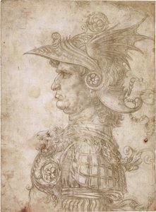 Byst av en krigare av Leonardo da Vinci