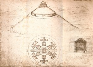 Design för ett mausoleum, c1472-c1519 1883 av Leonardo da Vinci