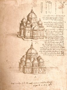 Ritning av kyrkor, c1472-c1519 1883 av Leonardo da Vinci