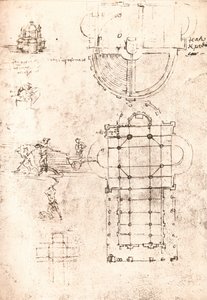 Ritning av kyrkor, c1472-c1519 1883 av Leonardo da Vinci
