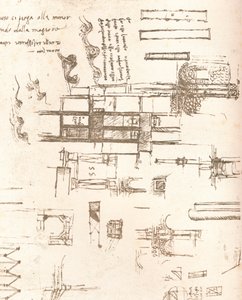 Ritning av projekt för slott och villor, c1472-c1519 1883 av Leonardo da Vinci