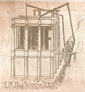 Ritning av projekt för slott och villor, c1472-c1519 1883 av Leonardo da Vinci