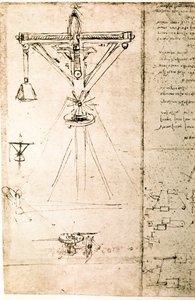 Utdrag ur ett Da Vinci-manuskript som beskriver principen för och konstruktionen av en "kran" (manuskript) av Leonardo da Vinci