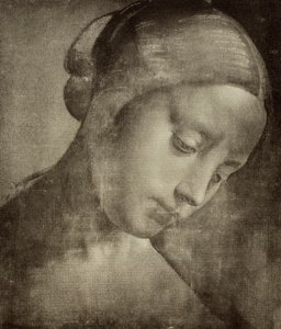 Feminint huvud, teckning av Leonardo da Vinci. Cabinet of Drawings and Prints, Uffizi Gallery, Florens av Leonardo da Vinci