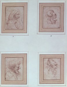 Fyra karikatyrer av Leonardo da Vinci