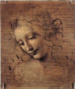 Kvinnans huvud av Leonardo da Vinci