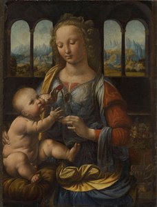 Tyska: Madonna mit der Nelke Madonna av nejlikan av Leonardo da Vinci