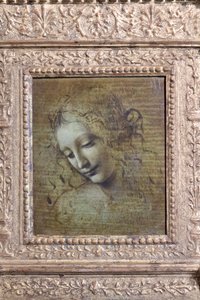 Huvud av en kvinna, kallad "la scapigliata", ca 1492-1501 (olja på pannå) av Leonardo da Vinci