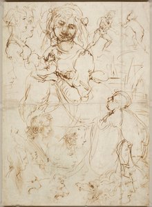 Huvuden och figurer, ca 1478. av Leonardo da Vinci