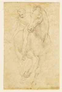 Häst och ryttare, ca 1480 (silverpenna på preparerat papper) av Leonardo da Vinci