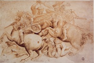 Leonardo da Vinci (Leonardo da Vinci) (1452 - 1519): Kopia av slaget vid Anghiari (29 juni av Leonardo da Vinci