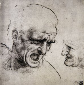 Leonardo da Vinci (Leonardo da Vinci) (1452 - 1519): Studie för slaget vid Anghiari (Imagine) av Leonardo da Vinci