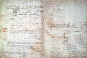 Leonardo da Vinci, sidor från Cod. Hammer av Leonardo da Vinci