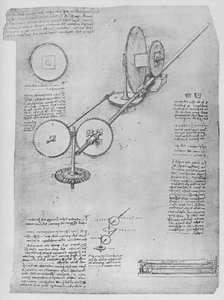 Maskin för att forma järnstänger för att göra kanoner, c1480 1945 av Leonardo da Vinci