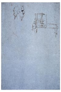 Manlig profilporträtt av Leonardo da Vinci