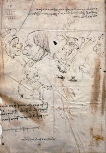 Manliga karikatyrer och bibliotekslista, Codex Trivulzianus av Leonardo da Vinci