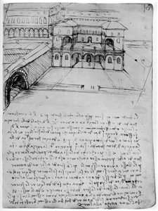 Planera för en idealisk stad, 1488-1490 1954. av Leonardo da Vinci